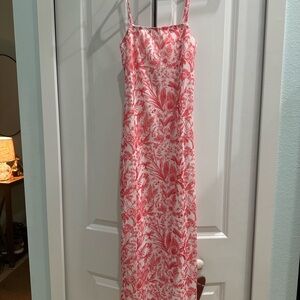 SHEIN Pink and White Floral Maxi Dress
